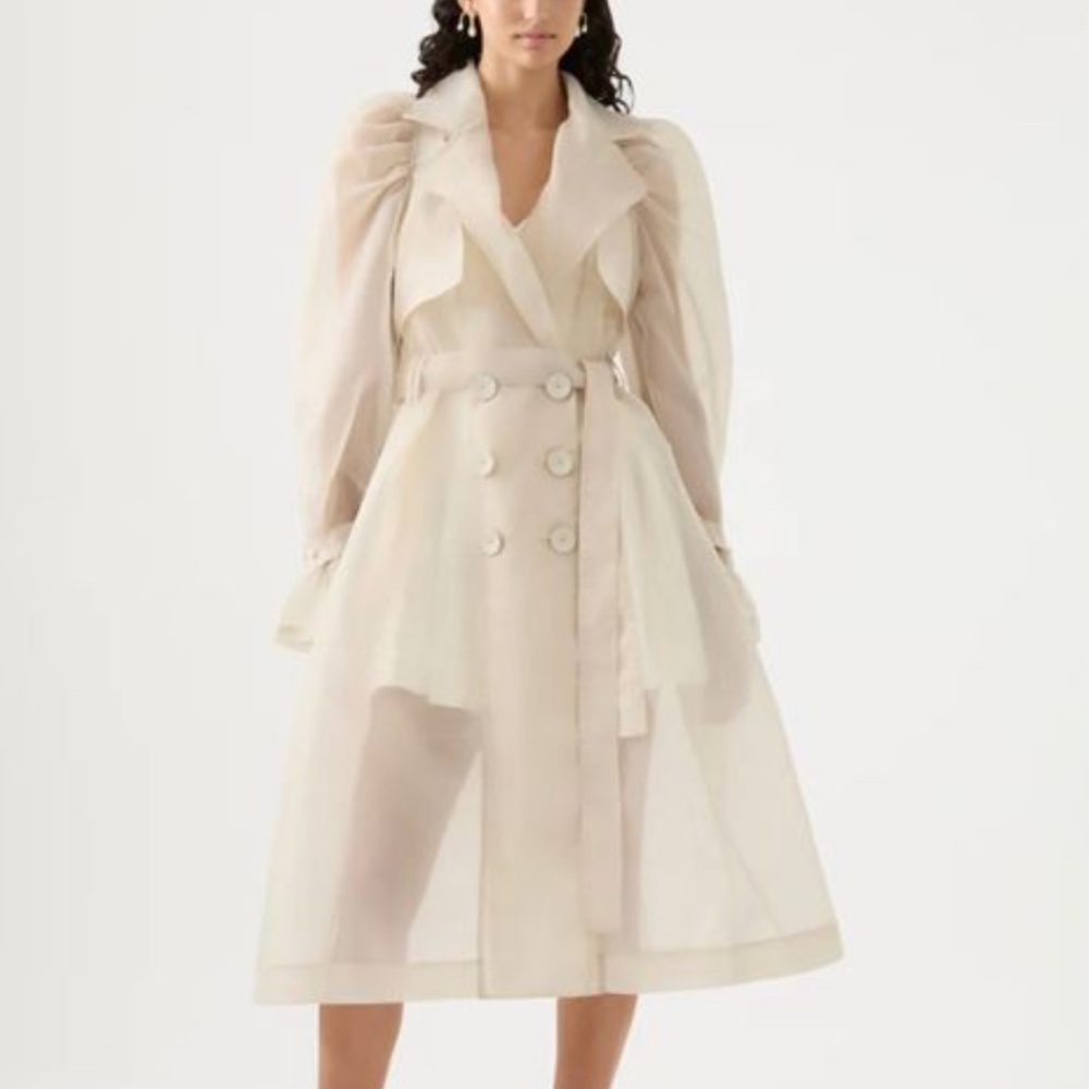 Aje Roxanne Organza Trench Coat